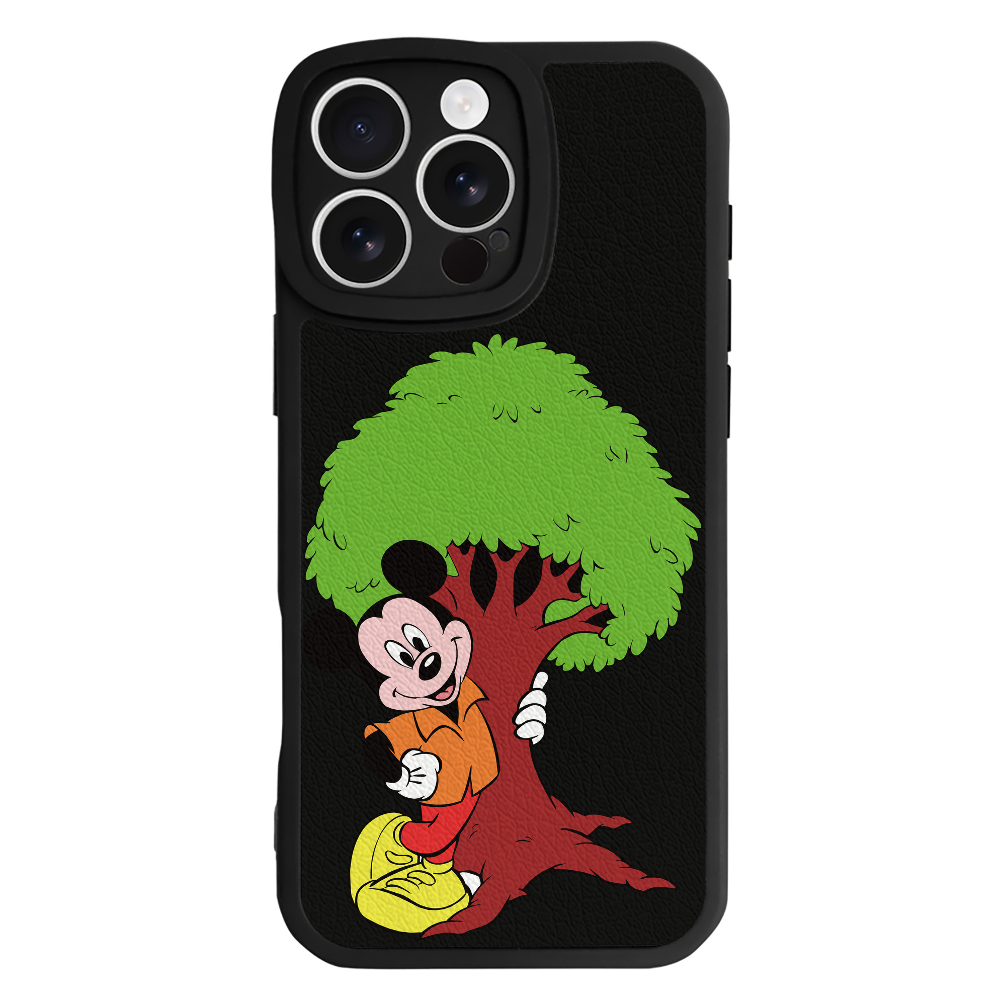 （画像用） ミッキーマウス Mickey Mouse 【iPhone 16シリーズ対応】シリコンスマホケース（レザー調） 材質：シリコン